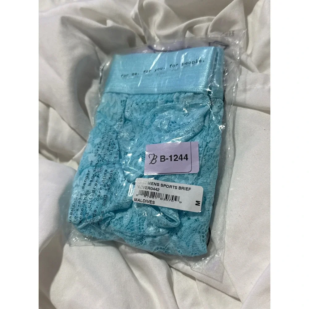 Cosabella Men's Luxury Lace Sports Brief Maldives Blue M New With Tags